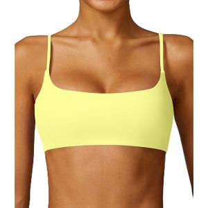 Comper Women's Sports Bras Wirefree Racerback Workout Bras Sexy Thin Straps Yoga Sport Bras with Removable Pads, Size M