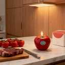 Tomato-Shaped Scented Candle,130G Realistic Red Fruit Design,Tomato Essential Oil,Natural Soy Wax Decorative Candle for Table Photo Prop Birthday,Perfect for Kitchen Decor & Joyful Gifting (Tomato)