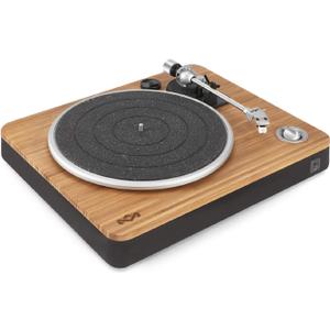 House of Marley Stir It Up Turntable, Vinyl Record Player with 2 Speed Belt Drive for 33/45 RPM, Built in Pre-Amp, Headphone Jack and Made from Sustainable Materials. for Wired Speakers Only (Signature Black)