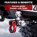 Ayleid Trailer Hitch Tri-Ball Mount with Hook&Pin&Rotatable Tow Shackle,Fits 2-in Receiver with 1-7/8-in,2-in,2-5/16-in Hitch Ball