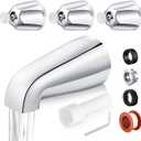 Bathtub Faucet and Shower Knobs Replacement,Easy to Install Tub Spout Set for 1/2" Copper Pipe,1/2" IPS and 3/4" IPS with Install Tool, Chrome