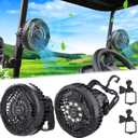 Roykaw Golf Cart Portable Rechargeable Fan Compatible with EZGO Club Car Yamaha, 10400mAh Battery Operated, 3-Gear Speed/LED Lantern, Cordless Fan with Remote/Handle/Hang Hook, USB & Type C Port