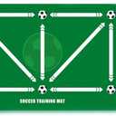 Soccer Training Mat,Anti-Slip Soccer Footwork Practice Equipment,Silent Dribble Auxiliary Tool,Footstep System Sport Training Control Ball for Improve Strength&Agility&Coordination for Child(Green)