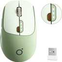 SEUNKWANG EWEADN Q5 Wireless Mouse, BT & 2.4G Computer Mice with Visible Battery Indicator, 1600 DPI, Rechargeable Bluetooth Mouse, 6 Button Portable Silent Computer Mouse for Laptop/PC/Mac - Green