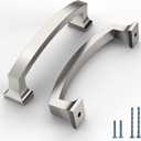 10 Pack Brushed Satin Nickel Cabinet Pulls 4 Inch(102mm) Hole Center Kitchen Cabinet Handles Drawer Pulls Kitchen Hardware Cupboard Handles Bathroom Solid Dresser Handles (4"/102MM Hole Center)