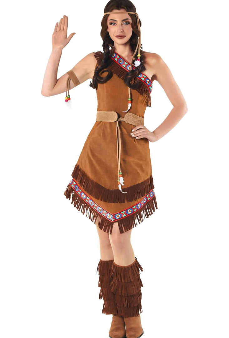 fun shack Native American Costume for Women, Warrior Princess Costume L