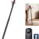 Door Security Bar & Sliding Patio Bar with Alarm, Heavy Duty Stoppers Adjustable Jammer for Home, Apartment, Travel(113 dB Extra Loud Alarm), Black Door Stoppers Security Bar