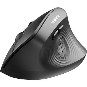 seenda Ergonomic Mouse Wireless, MOU200 Bluetooth Vertical Mouse - 3 Multi-Device Connectivity,1000/1600 /2400 DPI, Ergo Optical Mice for Windows, Mac OS, Computer/PC/Laptop, Black