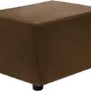 uxcell Stretch Foot Stool Cover Rectangular Square Foot Stool Slipcover with Elastic for Footstool Living Room Bedroom Fit Length 50-76cm / 19.69"-29.92", S-Large, Dark Brown