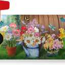Summer Flower Mailbox Covers Magnetic Large Size Spring Floral Butterfly Mailbox Wraps Colorful Spring Mailbox Post Cover Oversized Mailbox Decor Waterproof for Garden Yard 25.5x21 Inch