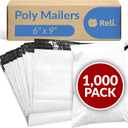 Reli. Poly Mailers 6x9 | 1000 Pcs Bulk | Small Mailing Envelopes/Shipping Bags | White Packaging Bags for Shipping | Non-Padded Poly Mailers | Self Sealing for Small Items, Bulk (White)