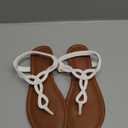 iCKER Women Flat Sandals Braided Thong Summer Elastic Strap Woven Beach Dressy Flip Flops Sandals (7.5)