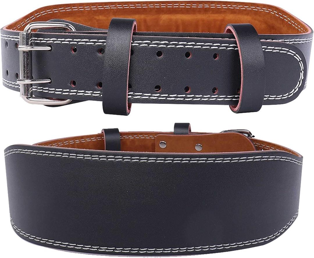 Weight Lifting Belt Back Lumbar Support Strength Training Fitness Workout Home Gym (L, Black)