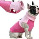 Idepet Dog Fleece Vest Sweater Zip Up Warm Pullover Dogs Jacket with D-Ring Leash Winter Cold Weater Coat Pet Sweatershirt Clothes Hoodie for Medium Dogs Boy Girl (Pink/Rose Red, M)