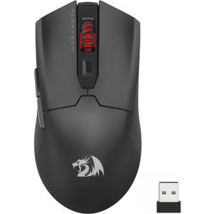 Redragon M995 Pro Wireless Gaming Mouse, 26000 DPI Wired/Wireless Mouse, BT & 2.4G Wireless, 6 Macro Buttons, 51G Ultra Lightweight, Reliable Power Capacity for PC/Mac/Laptop, Black