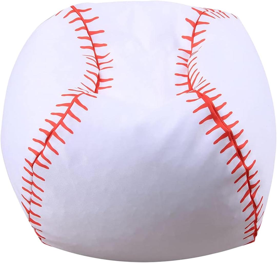 Colorful House Stuffed Animal Storage Bean Bag Chair for Kids and Adults, Lightweight Bean Storage Bag Cover for Organizing Blankets Clothes (26 inches, Baseball)