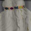 MakeMeChic Women's Floral Crochet Shirred Mini Dress Spaghetti Strap A Line Cami Dresses
size S