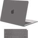 MOSISO Compatible with MacBook Air 13 inch Case M1 2021 2020 2019 2018 Release A2337 A2179 A1932 Touch ID, Plastic Hard Shell Cover&Keyboard Cover for MacBook Air 13.3 inch Case M1, Gray