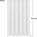 Mrs Awesome Embossed Microfiber Extra Long Shower Curtain Liner 71 x 96 inches, Soft Fabric Shower Curtain Washable and Water Repellent, 71x96, White