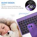 Wireless Keyboard and Mouse Ultra Slim Combo, TopMate 2.4G Silent Compact USB 2400DPI Mouse and Scissor Switch Keyboard Set with Cover, Batteries Included, for PC/Laptop/Windows/Mac - Purple Black