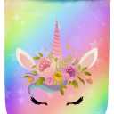 Unicorn Laundry Basket Hamper Large Sized Round Storage Basket Waterproof Bin Collapsible Laundry Basket for Girls Room Organizer, Kids Bedroom Nursery Playroom Clothes (43.3L Cute Unicorn Laundry)