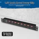 Jgstkcity Rack Mount PDU Power Strips,8 Outlet Surge Protector,Individual Switches,1.5U Rackmount Server Racks,14AWG Heavy Duty Extension Cord,2700J,15A 125V 1875W (Standard Power Cord, 6 FT Cable)