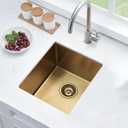 15x17 Inch Gold Bar Sink, Stainless Steel Undermount Sink, 15"x17"x10"