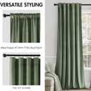 MIULEE Velvet Curtains 63 inches - Luxury Blackout Curtains for Bedroom Living Room Thermal Insulated Super Soft Window Drapes Rod Pocket & Back Tab, Sage Green, W52 x L63 inches, 2 Panels