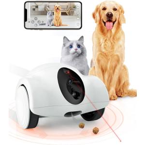 Pet Camera with Phone App - 360 View 2.4G WiFi Two-Way Audio with Treat Dispenser Pet Robot Indoor for Cats 1080P HD with Night Vision, No Suscription Fee