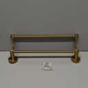 BESy Adjustable 16-26 Inches Double Bath Towel Bar for Bathroom SUS304 Stainless Steel Towel Holder, Hotel Style Wall Mount with Screws Hand Towel BarTowel Rack Rod Hanger, Brushed Gold Finish