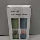 FORLIM Salt and Pepper Grinder Set with Dust Cover, Manual Pepper Mill with Adjustable Coarseness, Brushed Stainless Steel, Ceramic grinding core, 4.7oz Large Capacity, Spice Grinder (Set/Silver)