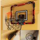BATURU Over The Door Basketball Hoop for Kids  Indoor Basketball Toy with LED Scoreboard, Lights & Sound, Easy to Hang  Fun Gifts for Boys Ages 610 (Red)