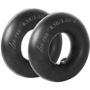 4.10/3.50-4 Heavy Duty Replacement Inner Tube with TR-87 Bent Valve Stem (2-Pack) - for Wheelbarrows, Mowers, Hand Trucks and More 3.50-4 Tire
