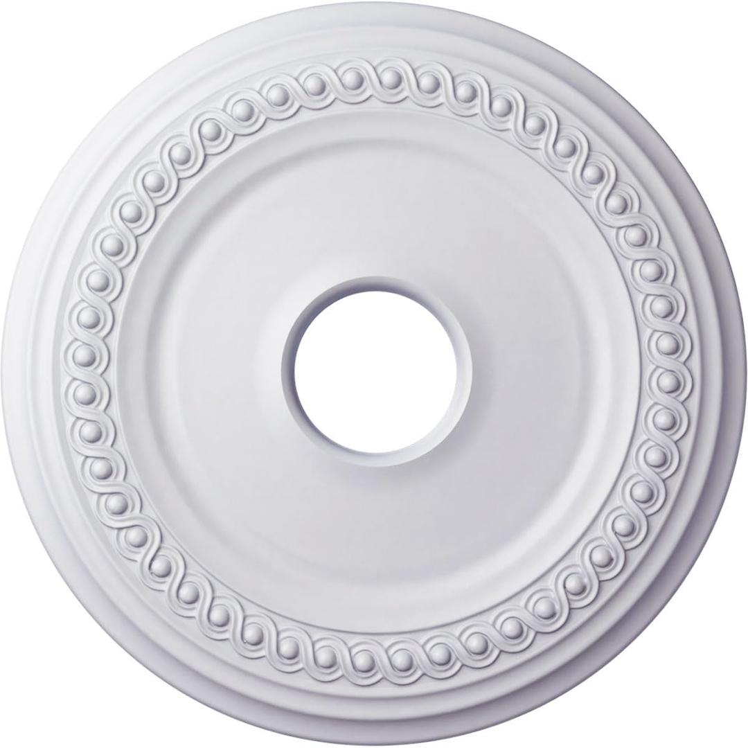 Ekena Millwork CM19CL 18 5/8-Inch OD x 4-Inch ID x 1 1/8-Inch P Classic Ceiling Medallion, 4"W x 18.63"H