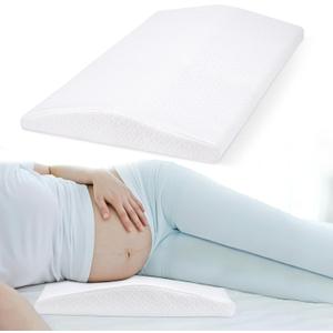 Lumbar Support Pillow for Sleeping Memory Foam Pillow for Back Pain Relief - Side, Back and Stomach Sleepers- Triangle Wedge Bolster Pillow - Bed Rest Pillow (White)
