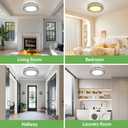 Lightania 14 Inch Flush Mount Ceiling Light, Modern Black LED Ceiling Light Fixture, 24W 2400LM 2700-6500K Adjustable, Dimmable Ceiling Lights for Bedroom, Kitchen, Hallway, Bathroom, ETL Listed