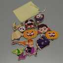 HUZU Halloween Snap Together Dress Up Building Blocks Toys, Witch Vampire Skeleton Pumpkin Take Apart Characters, 3 4 5 6 7 8 Years Old Kids Wooden Puzzle, STEM Fine Motor Skill Halloween Party Gift