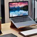 SAMDI Laptop Stand Wood, Wooden Cooling Computer Holder, Notebooks Desktop Mount for MacBook Air, Pro 13 15, iPad Pro 12.9, Dell XPS, Surface, Chromebook 11 to 17 (Walnut)