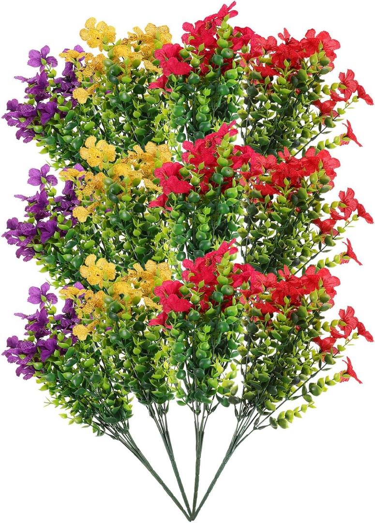Artificial Violet Flower Bouquet 12Pcs Simulated Violet Stems Decor for Home Party Festival Indoor Decoration