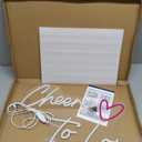 23X14 Inch Cheers to Love Neon Sign, USB Powered Neon Lights Sign for Wall, Dimmable Celebratory Decor for Birthday, Wedding Party, LED Sign for Bedroom, Bar, Shop, Warm White and Hot Pink