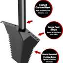 Spade Shovel, Heavy Duty Digging Tool T Handle, Serrated Blade, Root Cutter with Long Short Handle, Garden Spade for Metal Detecting, Transplanting, Trenching, 31 & 45 Inches, 4.5 Pounds
