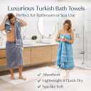 Clotho Turkish Beach Towel Set of 4 100% Turkish Cotton, Oversized & Quick Dry Sand Free Lightweight Travel & Pool Towels with Chair Bands Giftable Clear Carry Case Made in Trkiye