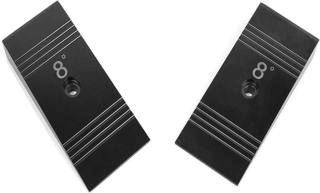 8 Degree Universal Pinion Angle Correction Shims, 2'' Suspension Axle Shims for Leaf Springs and Lift Blocks (Black)