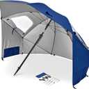 Sport-Brella Premiere UPF 50+ Umbrella Shelter with Patented Side Panels and Tilt Mechanism, Heavy-Duty 1.25 Inch Center Pole, Auger Anchor for Sand and Grass