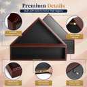 Large Military Flag Display Case with Gold Plate - Wooden Shadow Box Frame for Veteran Burial Flag - Fits 5' x 9.5' Flag - Memorial Medal Display & Shadowbox for Medals & Tri Folded Flag