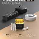imuto Rechargeable aa Batteries with Charger, 3600mWh aa Lithium Batteries 4 Pack, 4 Slot Storage Box Style Lithium Battery Charger, 1.5V 2A Output, 1600+ Cycle Life, 3H Fast Charging