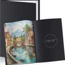 Affrolling 2 Pcs 12"x18" Art Portfolio Folder with 24 Pockets & Black Inner Sheets, Display 48 Pages, Art Portfolio Binder Scrapbook with Plastic Sleeves for Artwork