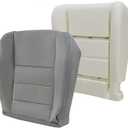 NLQR Gray Driver Side Bottom Replacement Seat Cover & Foam Cushion Compatible with Ford F250 F350 F450 F550 Lariat 2002 2003 2004 2005 2006 2007 Compatible with Ford Excursion 2002 2003 2004 2005