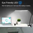 Clamp on Lamp, Clip Light, Desk Lamps 3 Color Temperature Setting, 10 Brightness Levels, 2m USB Cord Power Supply and AC Adapter Included, Pack of 2 (Black)