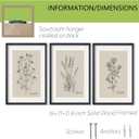 TQianJiang Set Of 3 Framed Vintage Botanical Prints Wall Art 16"11" Wildflower Pictures Wall Decor for Bedroom Bathroom Living Room Minimalist Line Drawing Neutral Tones Wall Hanging (Black)
